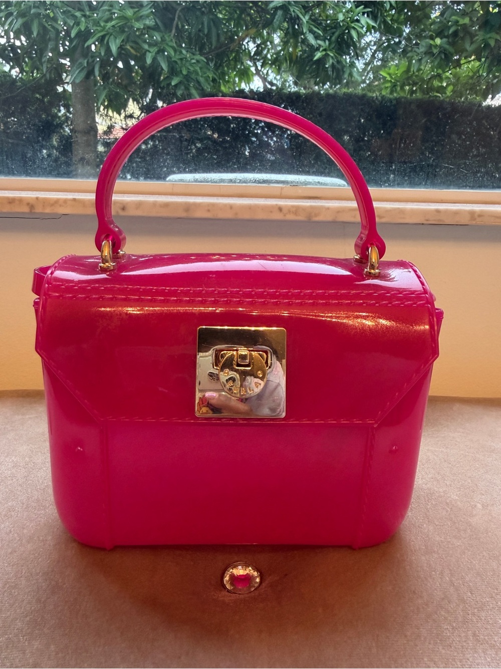 Furla Candy Mini Fuchsia Jelly Crossbody Bag
